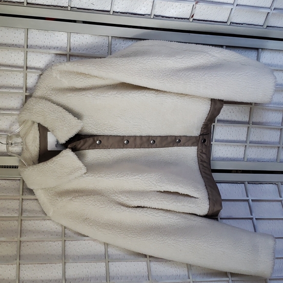 Madewell Snap Button Down Faux Sherpa  Women's Jacket - Picture 1 of 6